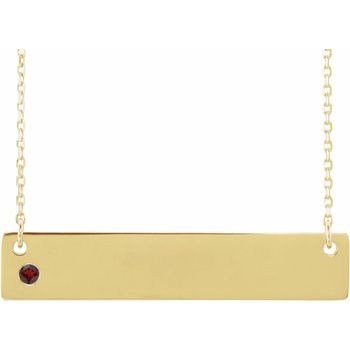14K Yellow Mozambique Garnet Family Bar 16 18 inch Necklace Ref 16233697