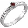 14K White Mozambique Garnet Family Stackable Ring Ref 16232248
