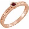 14K Rose Mozambique Garnet Family Stackable Ring Ref 16232250