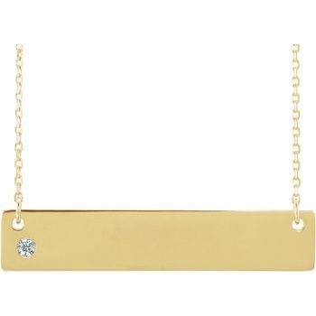 14K Yellow .03 CTW Diamond Family Bar 16 18 inch Necklace Ref 16233709