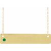 14K Yellow Chatham Lab Created Emerald Family Bar 16 18 inch Necklace Ref 16233749