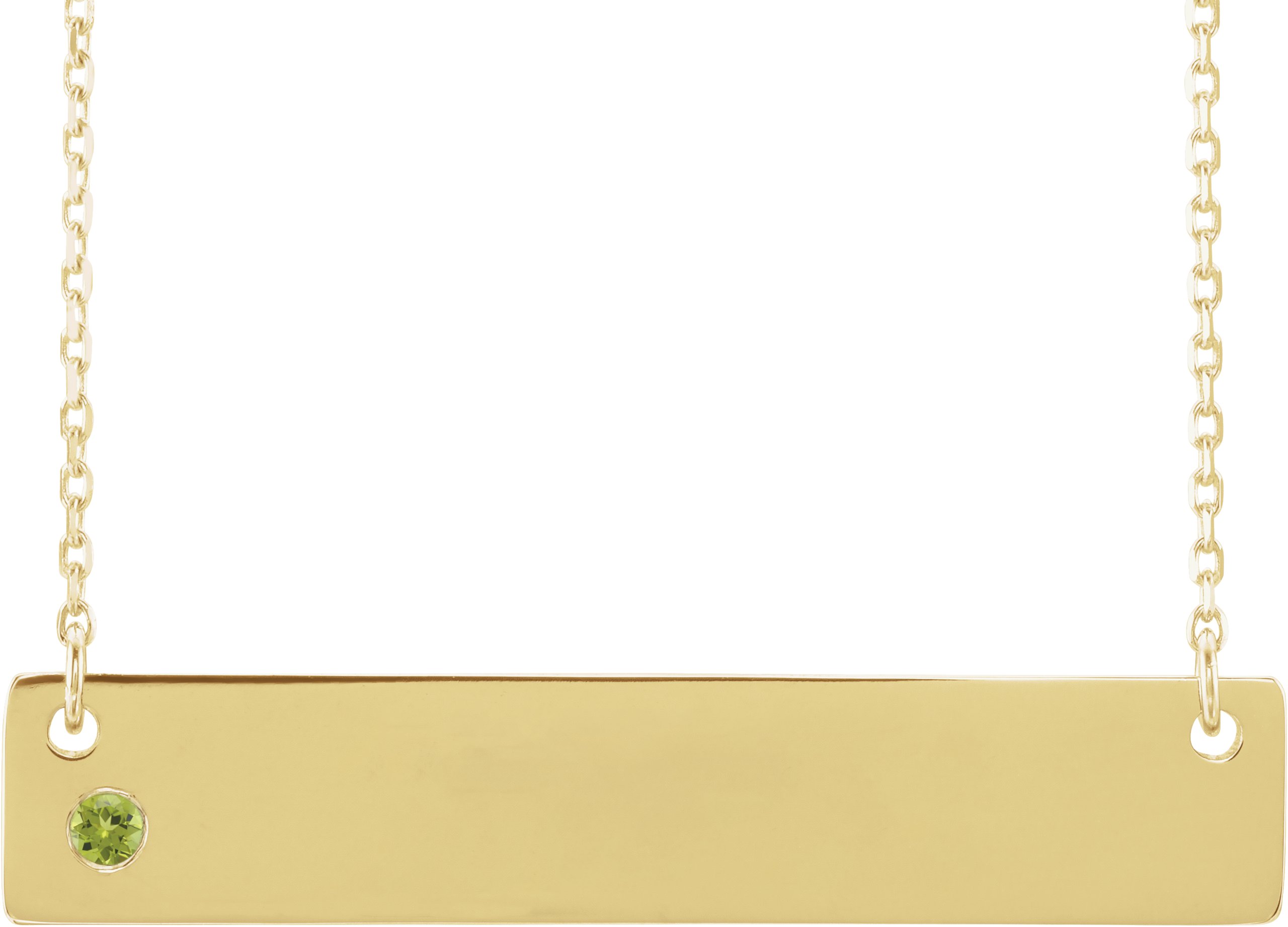 14K Yellow Peridot Family Bar 16 18 inch Necklace Ref 16233725