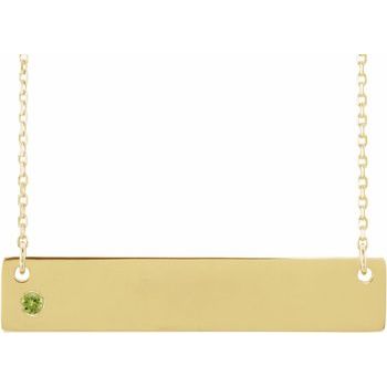 14K Yellow Peridot Family Bar 16 18 inch Necklace Ref 16233725