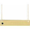 14K Yellow Chatham Lab Created Blue Sapphire Family Bar 16 18 inch Necklace Ref 16233761