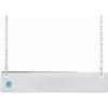 14K White Blue Zircon Family Bar 16 18 inch Necklace Ref 16233740