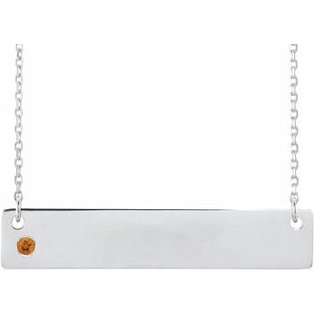 14K White Citrine Family Bar 16 18 inch Necklace Ref 16233736