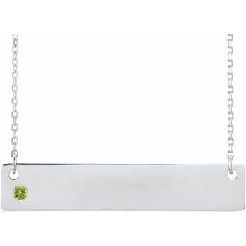 Sterling Silver Peridot Family Bar 16 18 inch Necklace Ref 16233727