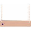 14K Rose Amethyst Family Bar 16 18 inch Necklace Ref 16233702