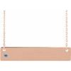 14K Rose Aquamarine Family Bar 16 18 inch Necklace Ref 16233706