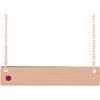 14K Rose Chatham Lab Created Ruby Family Bar 16 18 inch Necklace Ref 16233758