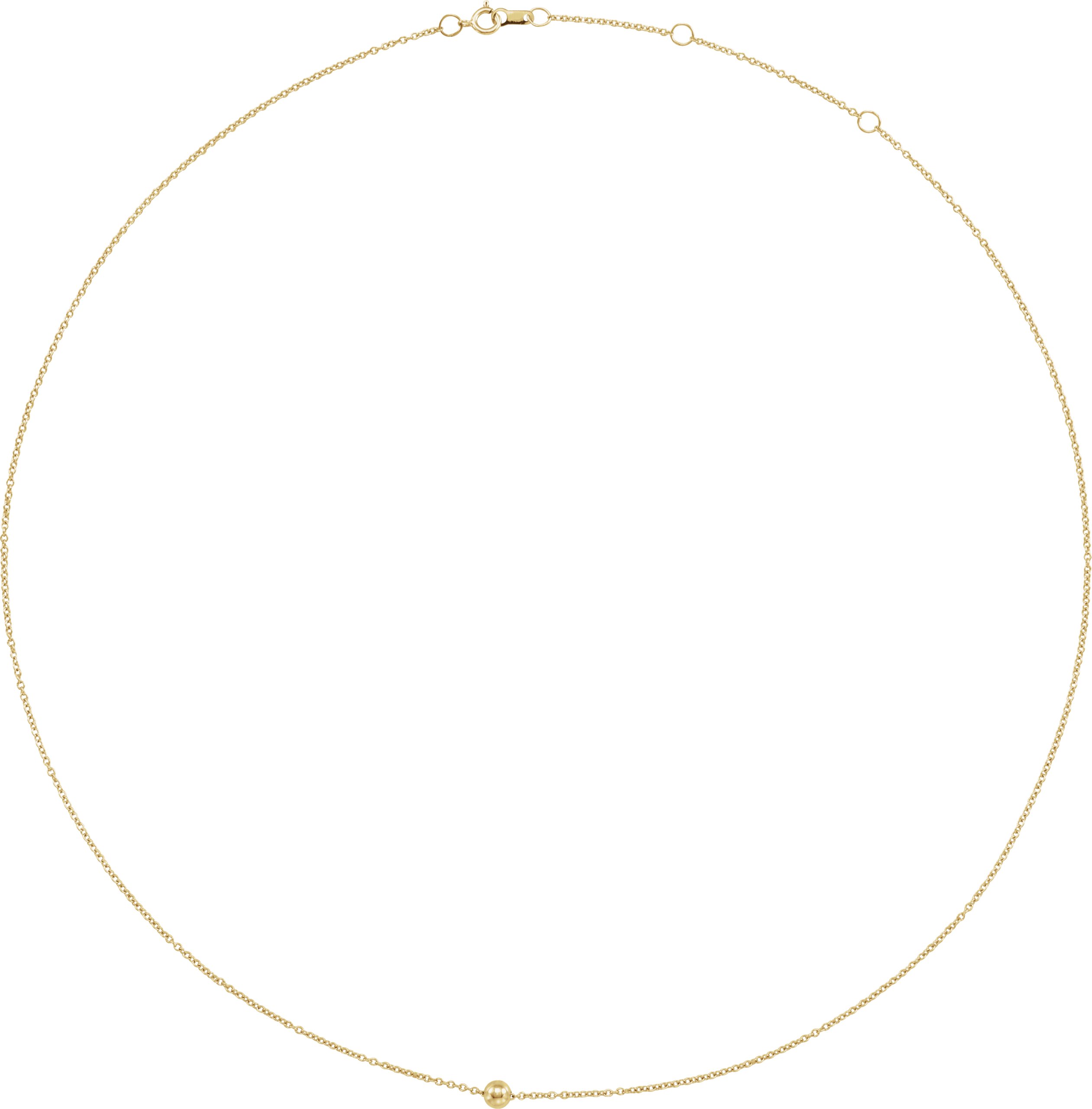 14K Yellow 4 mm Ball 16-18" Necklace