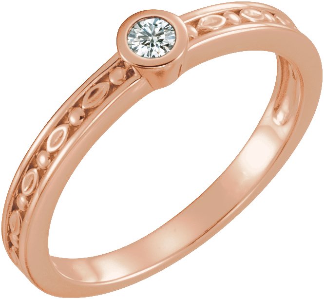 14K Rose .10 CTW Diamond Family Stackable Ring Ref 16232262
