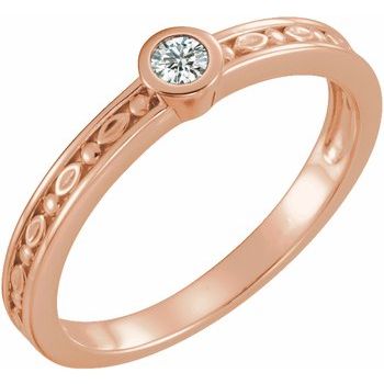 14K Rose .10 CTW Diamond Family Stackable Ring Ref 16232262