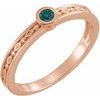 14K Rose Chatham Lab Created Alexandrite Family Stackable Ring Ref 16232486