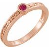 14K Rose Ruby Family Stackable Ring Ref 16232273