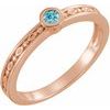 14K Rose Blue Zircon Family Stackable Ring Ref 16232293