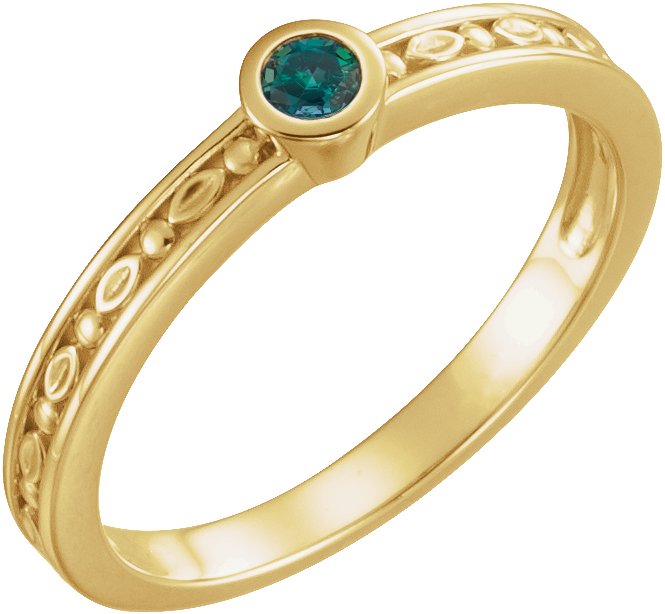 14K Yellow Alexandrite Family Stackable Ring Ref 16232268