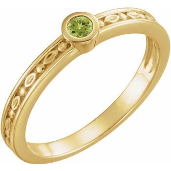14K Yellow Peridot Family Stackable Ring Ref 16232276