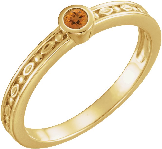 14K Yellow Citrine Family Stackable Ring Ref 16232288