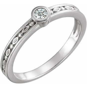 Sterling Silver .10 CTW Diamond Family Stackable Ring Ref 16232263