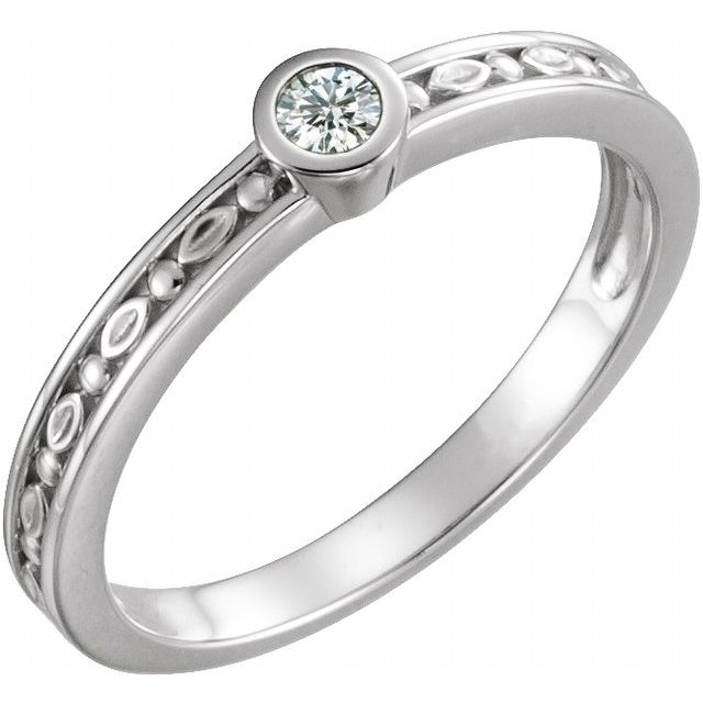 Sterling Silver 1/10 CTW Natural Diamond Family Stackable Ring