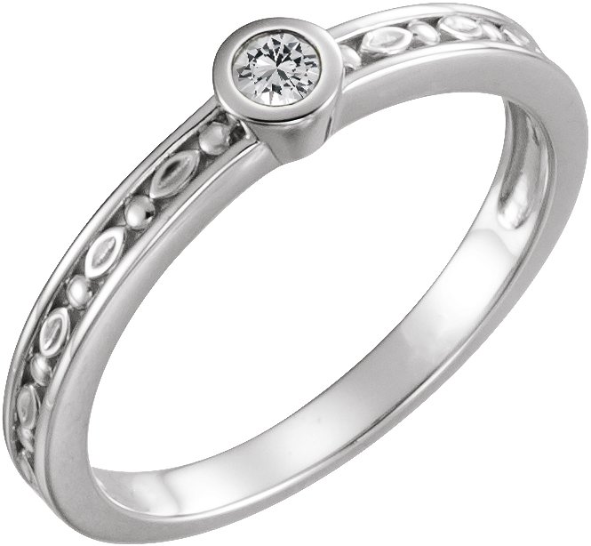 14K White Sapphire Family Stackable Ring Ref 16232295