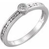 14K White Sapphire Family Stackable Ring Ref 16232295