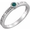14K White Chatham Lab Created Alexandrite Family Stackable Ring Ref 16232359