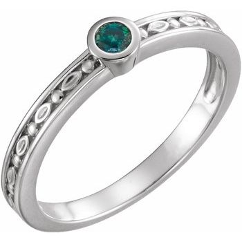 Sterling Silver Chatham Lab Created Alexandrite Family Stackable Ring Ref 16232495