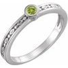 14K White Peridot Family Stackable Ring Ref 16232275