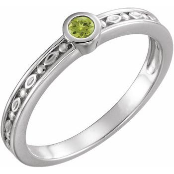 Sterling Silver Peridot Family Stackable Ring Ref 16232278