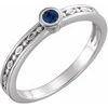 14K White Blue Sapphire Family Stackable Ring Ref 16232279