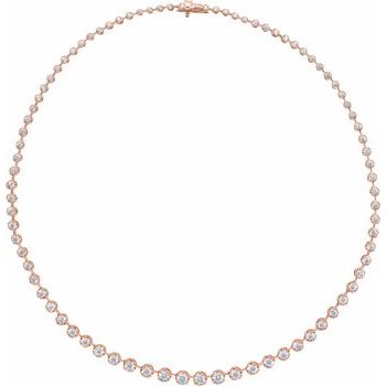 14K Rose 6.75 CTW Lab Grown Diamond Graduated 16 inch Necklace Ref 17985991
