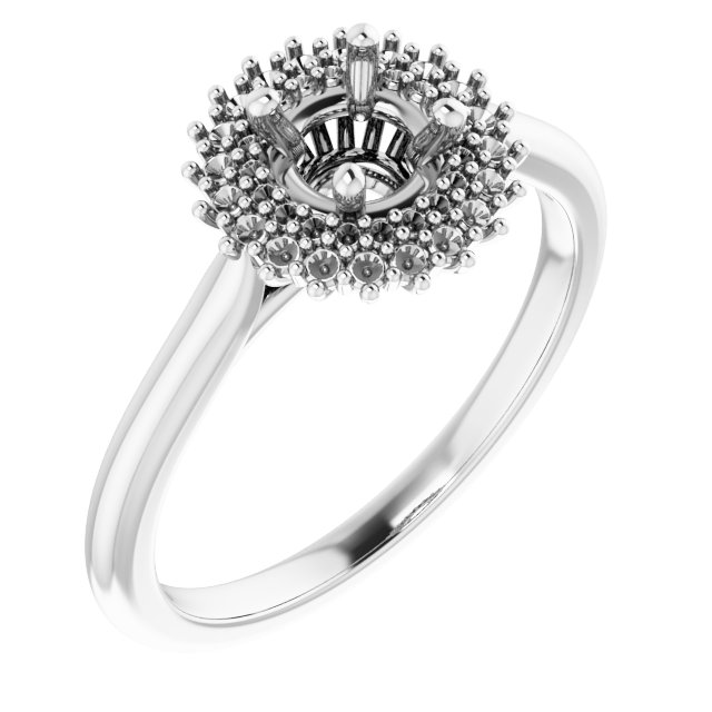 Double Halo-Style Engagement Ring