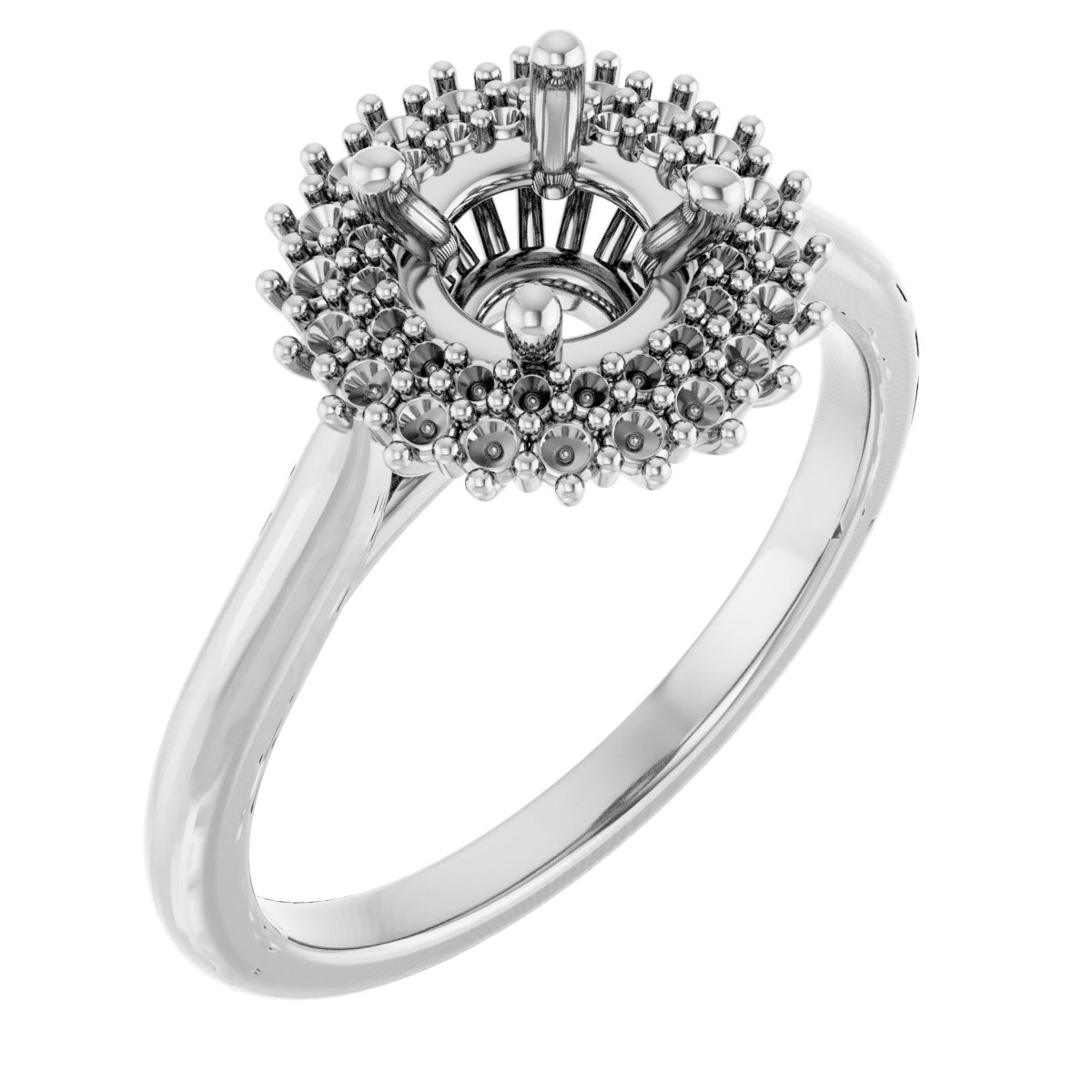 Double Halo-Style Engagement Ring