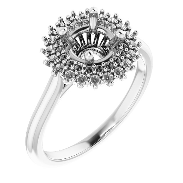 Double Halo-Style Engagement Ring
