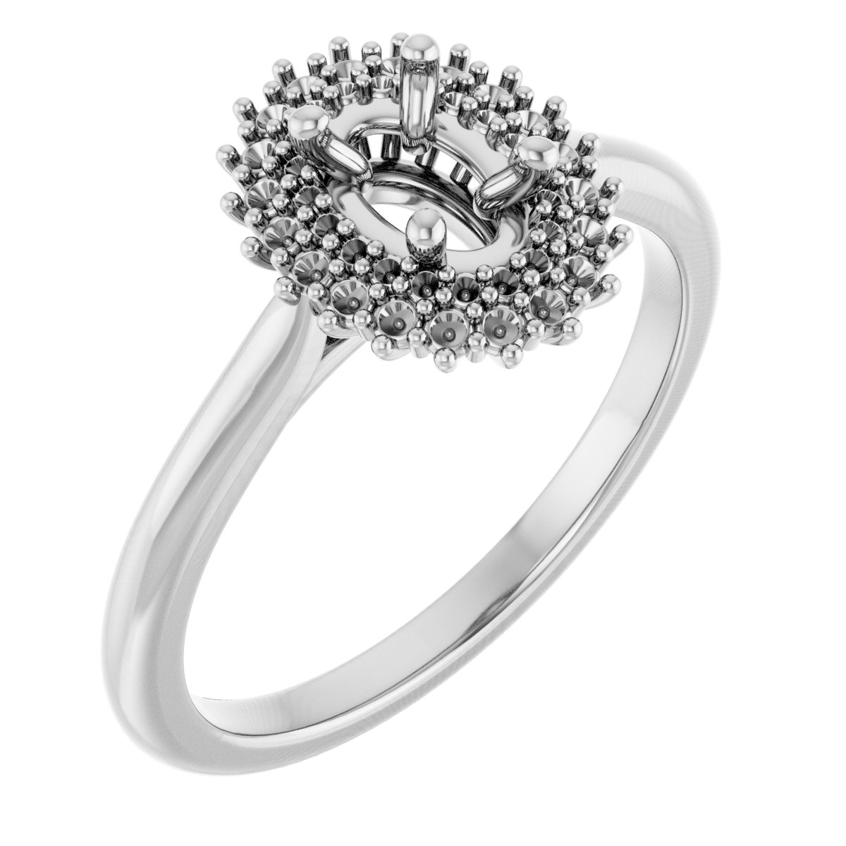 Double Halo-Style Engagement Ring