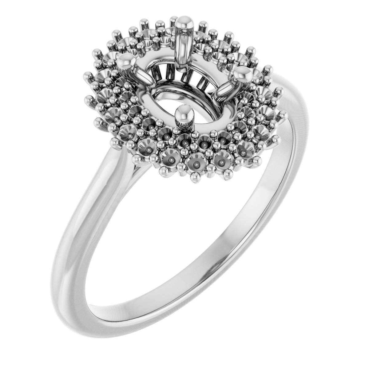 Double Halo-Style Engagement Ring