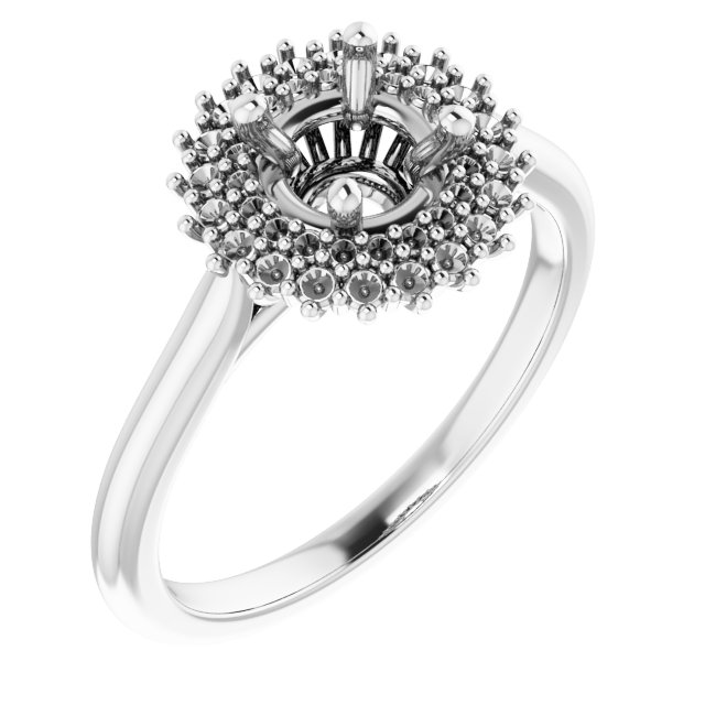 Double Halo-Style Engagement Ring