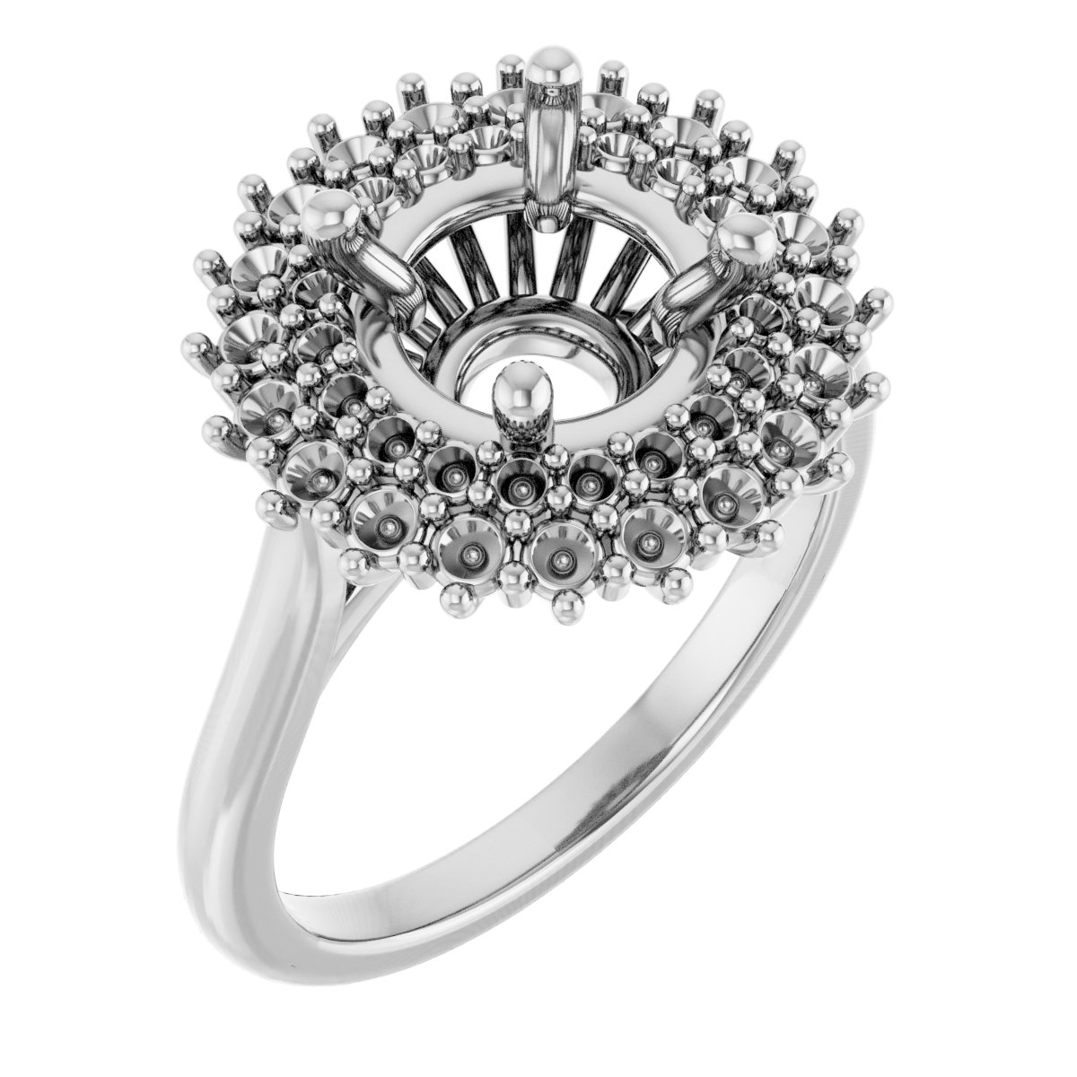 Double Halo-Style Engagement Ring