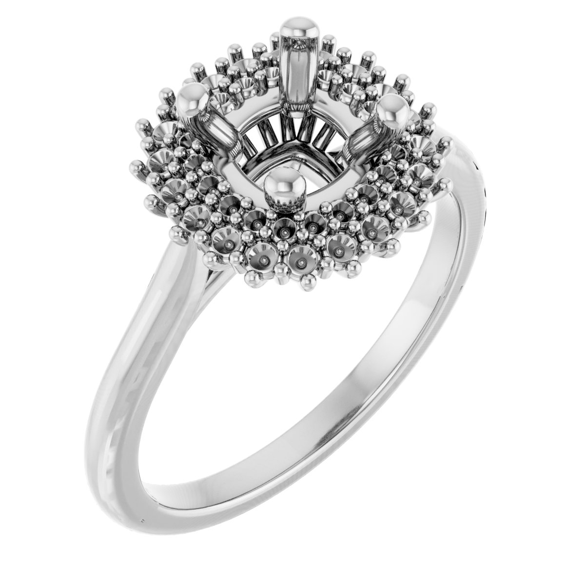 Double Halo-Style Engagement Ring
