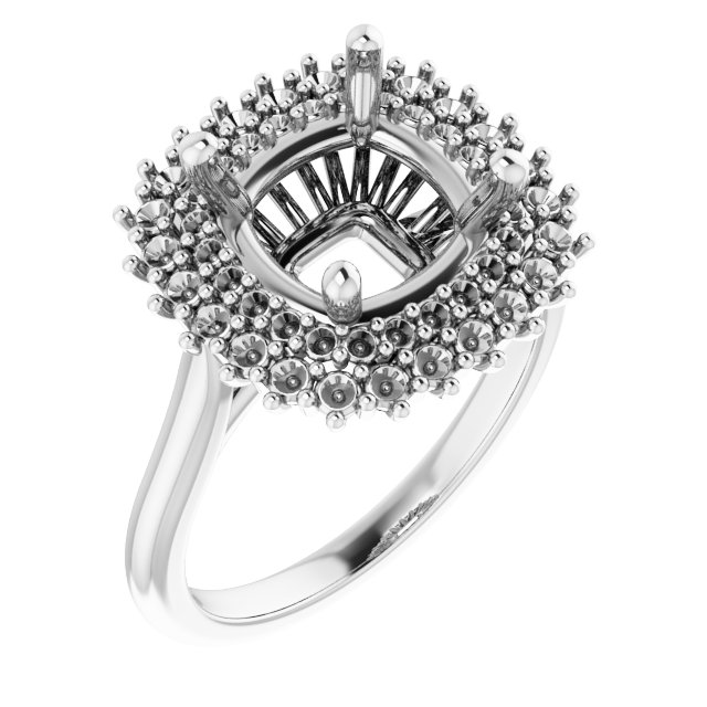 Double Halo-Style Engagement Ring