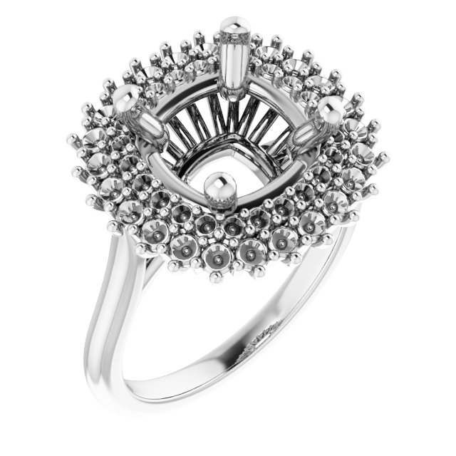 Double Halo-Style Engagement Ring