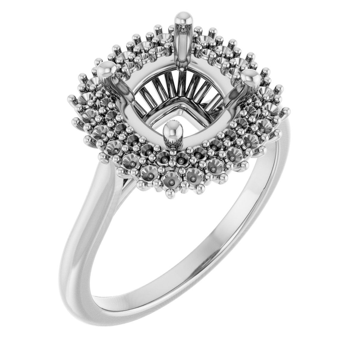 Double Halo-Style Engagement Ring