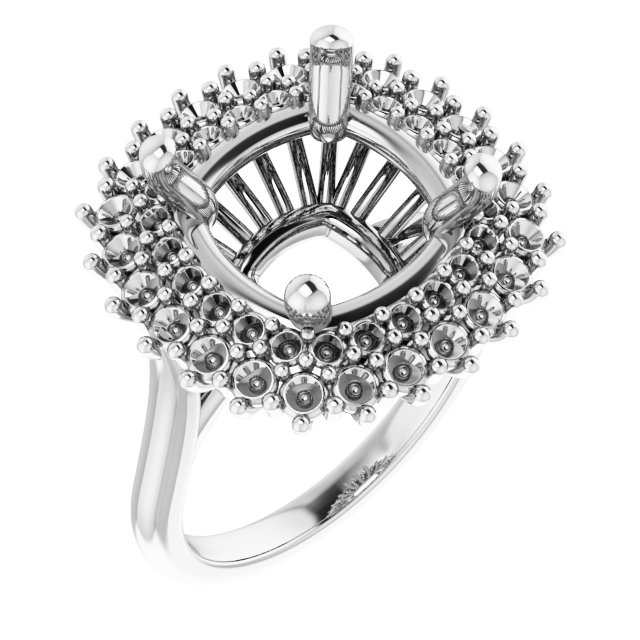 Double Halo-Style Engagement Ring