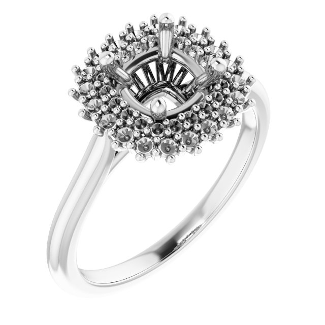 Double Halo-Style Engagement Ring