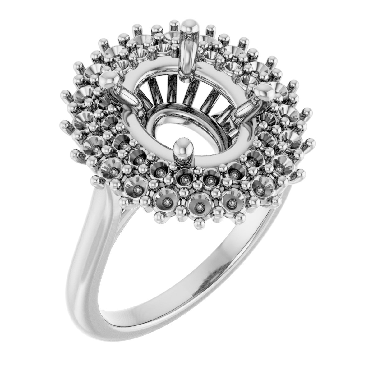 Double Halo-Style Engagement Ring