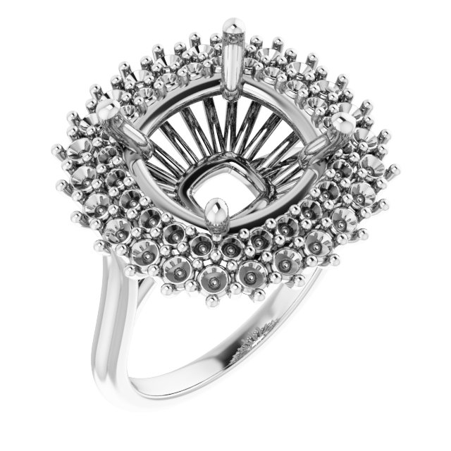 Double Halo-Style Engagement Ring