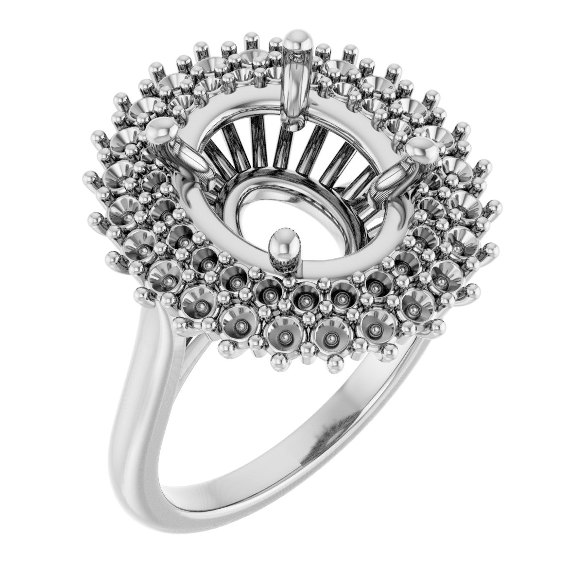 Double Halo-Style Engagement Ring