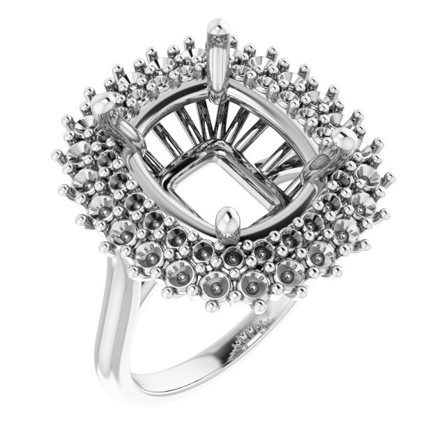 Double Halo-Style Engagement Ring
